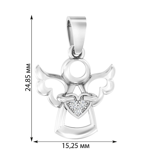 Золотая подвеска Ангел с фианитами (арт. 440498б) – изображение 2