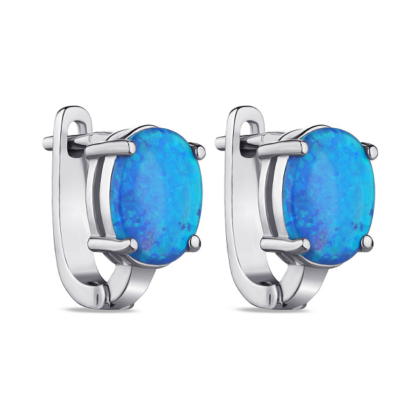 Срібні сережки з опалом (арт. 7502/3918Пос) – зображення 1