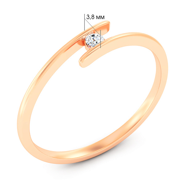 Кольцо из золота с бриллиантом (арт. К011711) – изображение 2