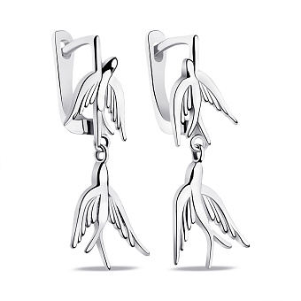 Фото Серьги серебряные Ласточка (арт. 7502/С2/2027)
