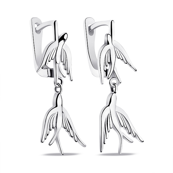 Серьги серебряные Ласточка (арт. 7502/С2/2027) – изображение 1