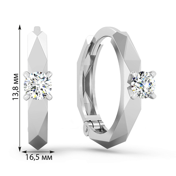 Золотые серьги с бриллиантами (арт. С011656020б) – изображение 2