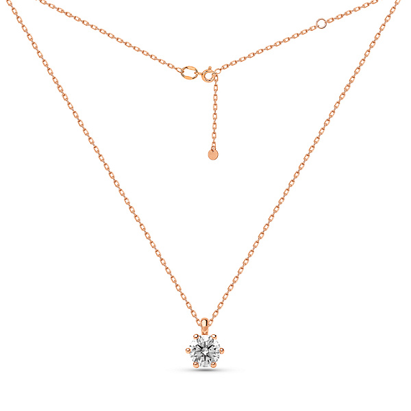 Кольє з червоного золота з діамантом (арт. Ц011163020) – зображення 2