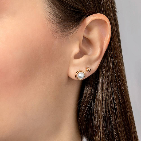 Серьги из красного золота с жемчугом (арт. 2108622101) – изображение 2