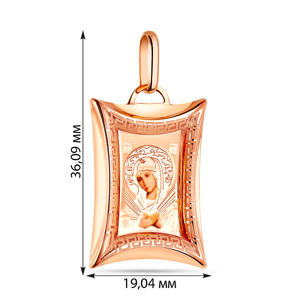 Золотая ладанка Божья Матерь Семистрельная (арт. 421131С) – изображение 2