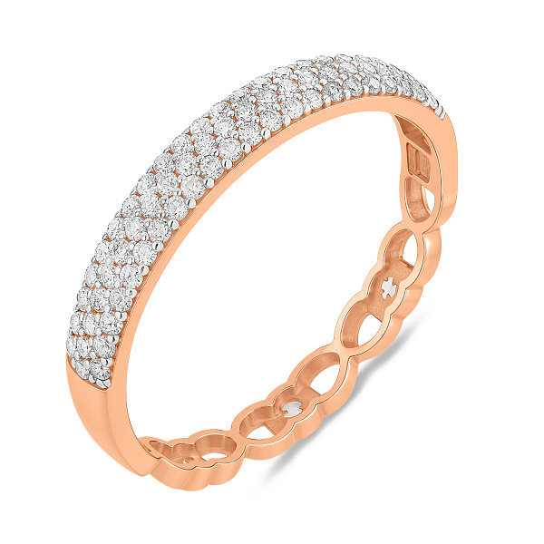 Золотое двухстороннее кольцо Бесконечность с фианитами (арт. 141165) – изображение 2