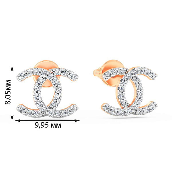 Золотые серьги с бриллиантами (арт. Т011603020) – изображение 2