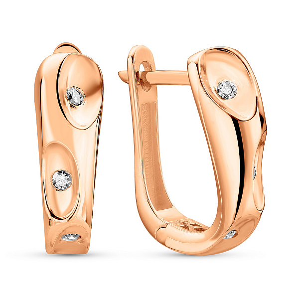 Золоті сережки з фіанітами (арт. 1091127) – зображення 1