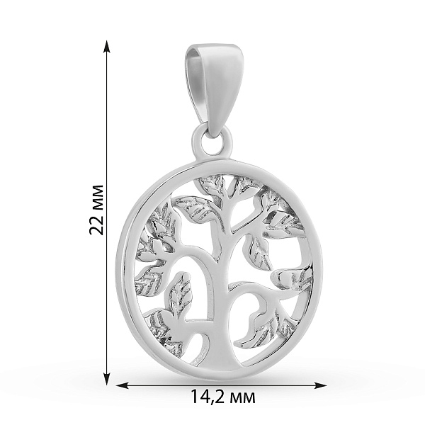 Срібний кулон Дерево життя без каміння (арт. 7503/4401) – зображення 2