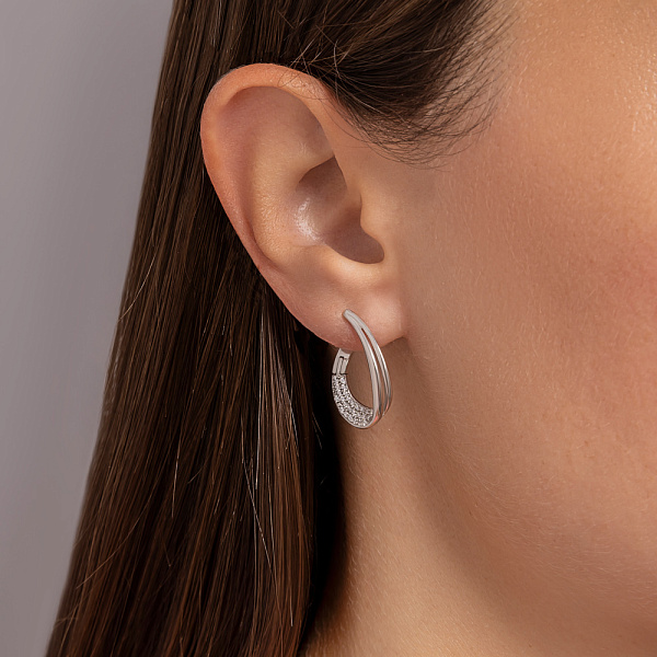 Серебряные серьги с фианитами (арт. 7502/928С) – изображение 2