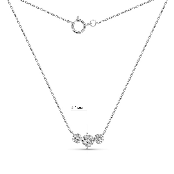 Колье из белого золота Цветы с бриллиантами (арт. Ц341286010б) – изображение 4