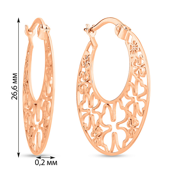 Золотые серьги с узором (арт. 111312) – изображение 6