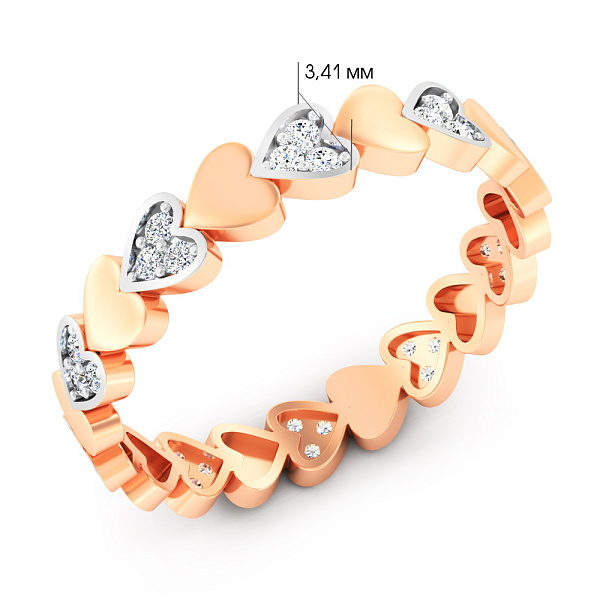 Золотое кольцо с фианитами (арт. 140055) – изображение 5