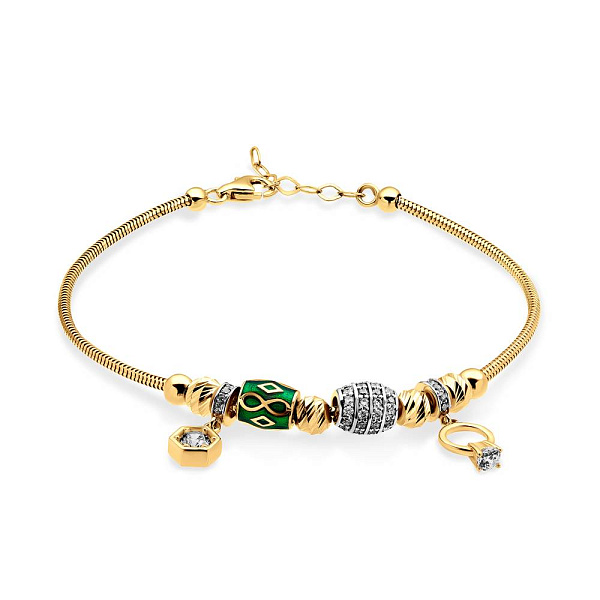 Золотой женский браслет с подвесками (арт. 325094жезП2) – изображение 1