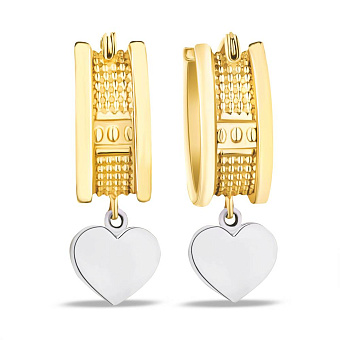 Серьги из желтого и белого золота (арт. 103874ж)