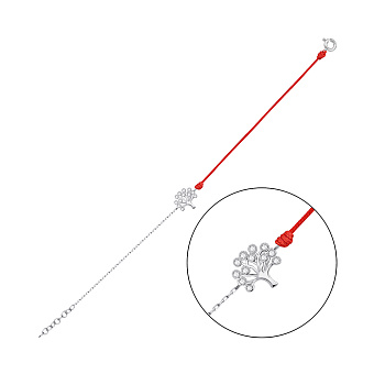 Браслет из серебра с красной нитью (арт. 7309/5060к)