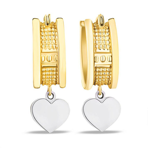 Серьги из желтого и белого золота (арт. 103874ж) – изображение 1