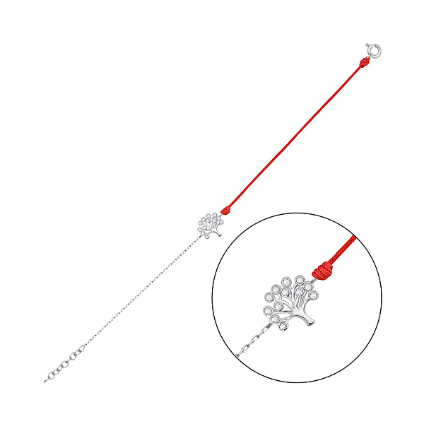 Браслет из серебра с красной нитью (арт. 7309/5060к) – изображение 1