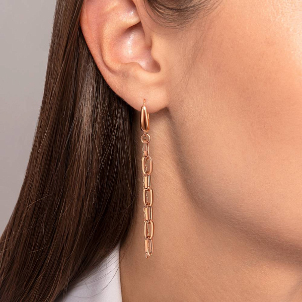 Серьги из красного золота Звенья (арт. 1091578) – изображение 3