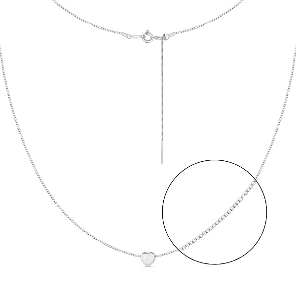 Тонке срібне кольє Серце (арт. 7507/2365п) – зображення 1