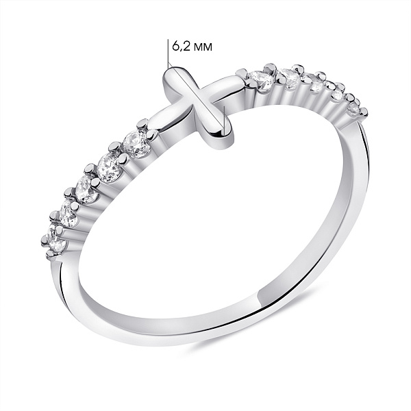 Кольцо из серебра с фианитами (арт. 7501/6527) – изображение 2