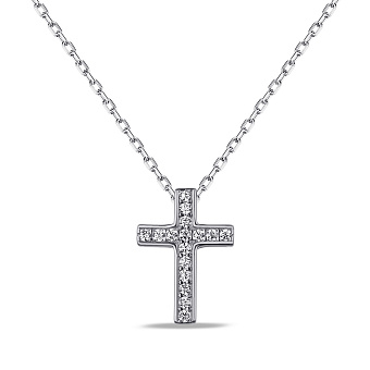 Фото Колье из серебра Крестик с фианитами (арт. 7507/2184)