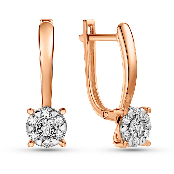 Серьги из красного золота с бриллиантами (арт. С011752020) – изображение 1