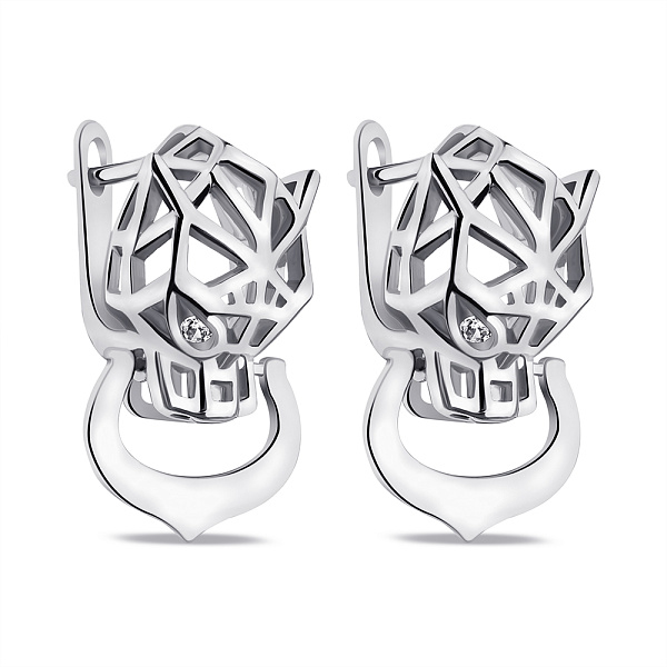 Сережки зі срібла з фіанітами (арт. 7502/9536) – зображення 1