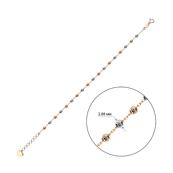 Браслет с шариками из золота (арт. 324782кб) – изображение 6