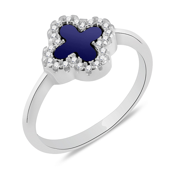 Каблучка зі срібла з оніксом (арт. 7501/3756/10ос) – зображення 1