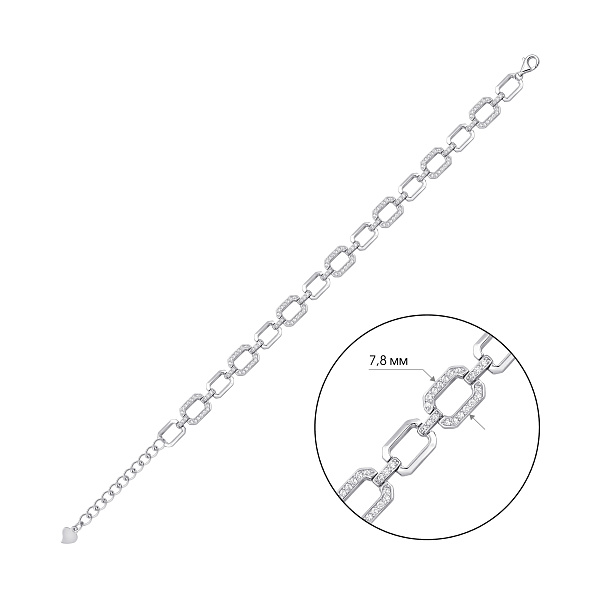 Серебряный браслет с фианитами (арт. 7509/5224) – изображение 3