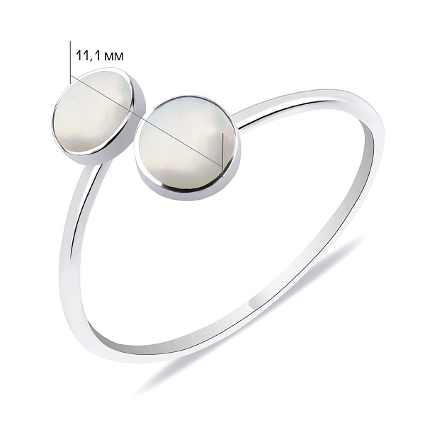 Срібна каблучка з перламутром (арт. 7501/6073п) – зображення 2