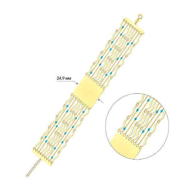 Браслет Francelli з жовтого золота з емаллю (арт. 3261052жег) – зображення 3
