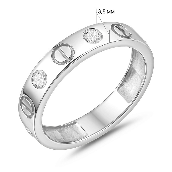 Золотое кольцо с фианитами (арт. 140380б) – изображение 2