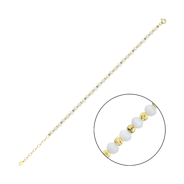 Браслет из серебра с белым ониксом (арт. 7509/2100жоб) – изображение 1