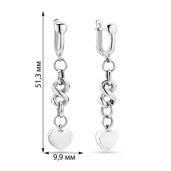 Сережки з білого золота (арт. 101857б) – зображення 2