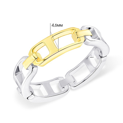 Серебряное кольцо с желтым родированием  (арт. 7501/5593бж)