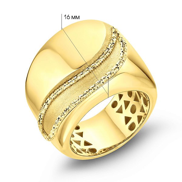 Масивна каблучка з жовтого золота  Francelli (арт. 155720ж) – зображення 2