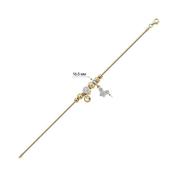 Браслет из желтого золота с фианитами (арт. 325678жП2) – изображение 2
