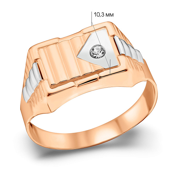 Печатка з червоного і білого золота (арт. 180557кб) – зображення 4