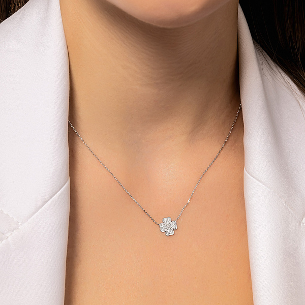 Колье из белого золота с фианитами (арт. 360149б) – изображение 3