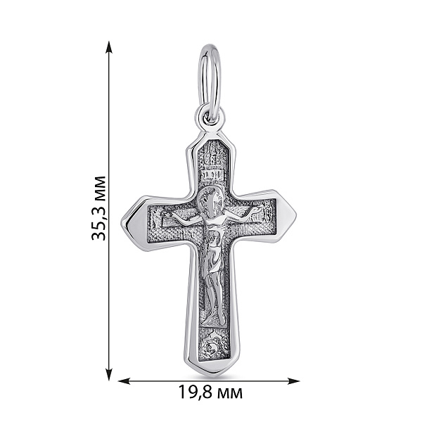 Серебряный крестик с распятием (арт. 7504/954) – изображение 2