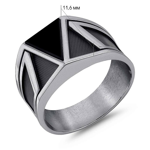 Срібний перстень з оніксом (арт. 7906/2357о) – зображення 2