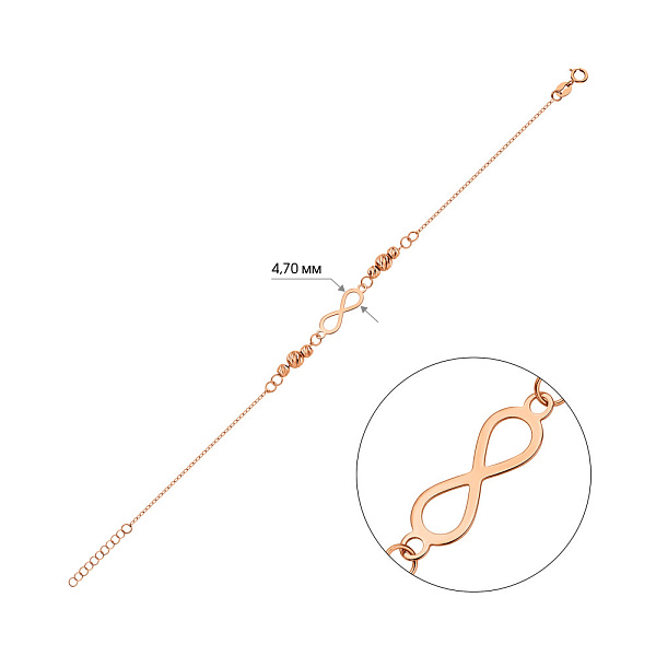 Браслет "Бесконечность" из красного золота (арт. 325644) – изображение 3