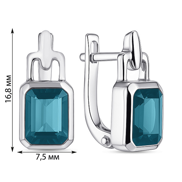 Срібні сережки з топазом (арт. 7502/2174165Пл) – зображення 2