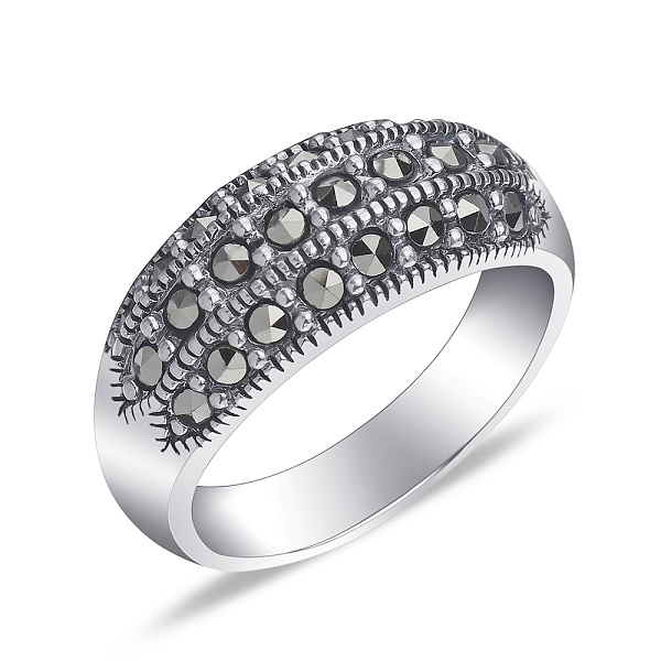 Серебряное кольцо с марказитами (арт. 7401/084мкр) – изображение 1
