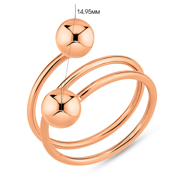 Золота каблучка з кульками (арт. 1401026) – зображення 5