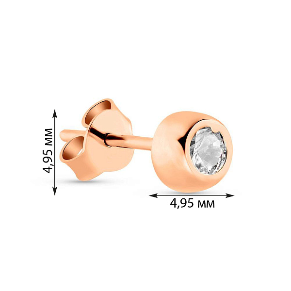 Золота cережка в одне вухо з фіанітом (арт. 100881Я) – зображення 2