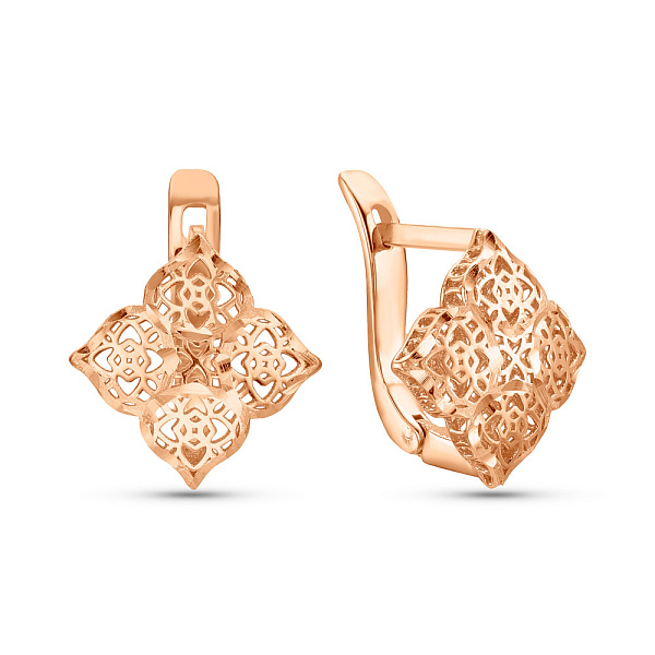 Серьги из красного золота без камней (арт. 1091582) – изображение 1