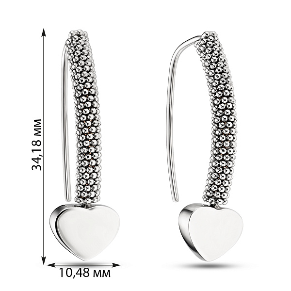 Золотые серьги Сердечки (арт. 103662б) – изображение 2